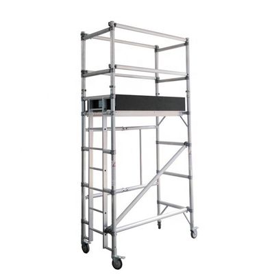 良い価格 シルバーアルミウム・スキャフォルド・タワー カスタマイズされた移動式折り畳み式スキャフォルド・タワー オンライン