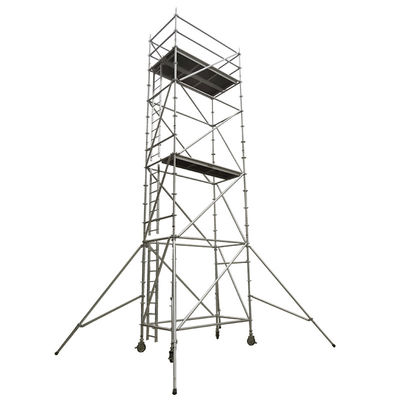 良い価格 Platformwidth 0.6m To 1.2m Aluminium Scaffold Tower With Diagonal Pipe Structure Anodized Surface Ideal For Construction オンライン