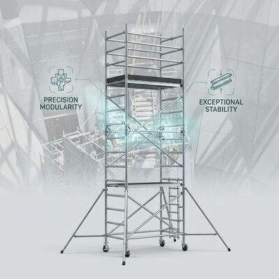 良い価格 ダブル幅1.35m アルミ製 脚手塔 450kg 重荷プラットフォーム 工業級 建設 アクセスシステム CE オンライン